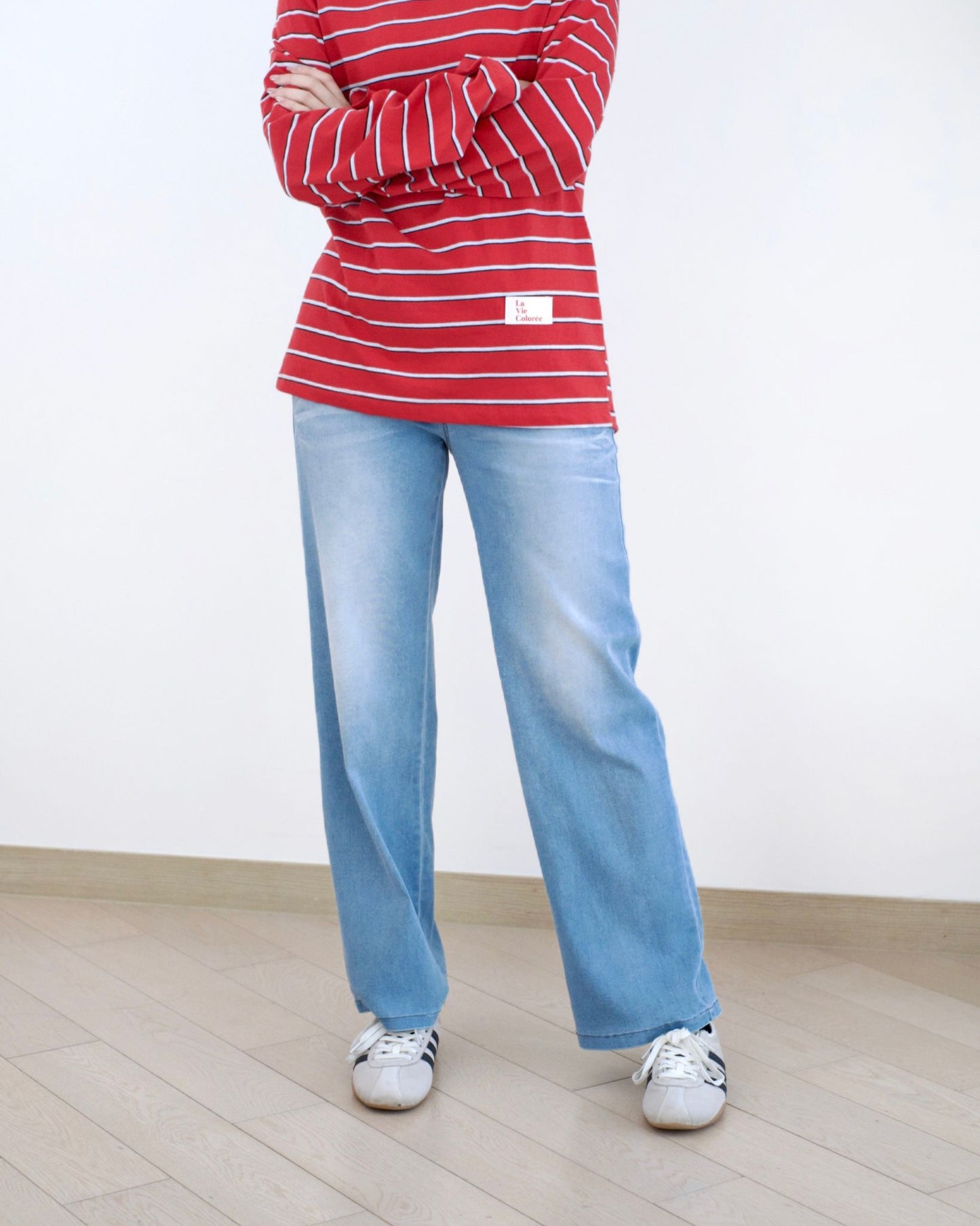 Howluk 全橡根牛奶料直筒牛仔褲