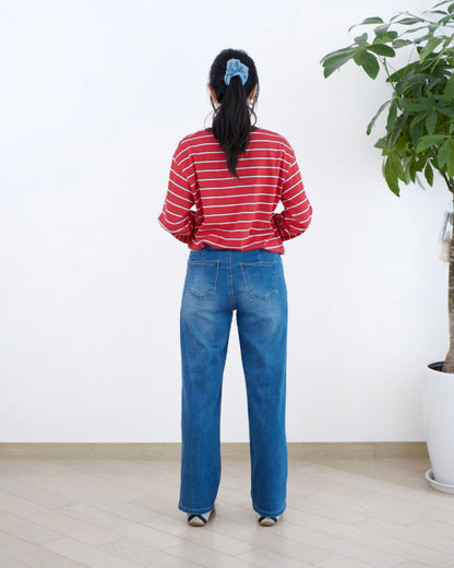 Howluk 全橡根牛奶料直筒牛仔褲