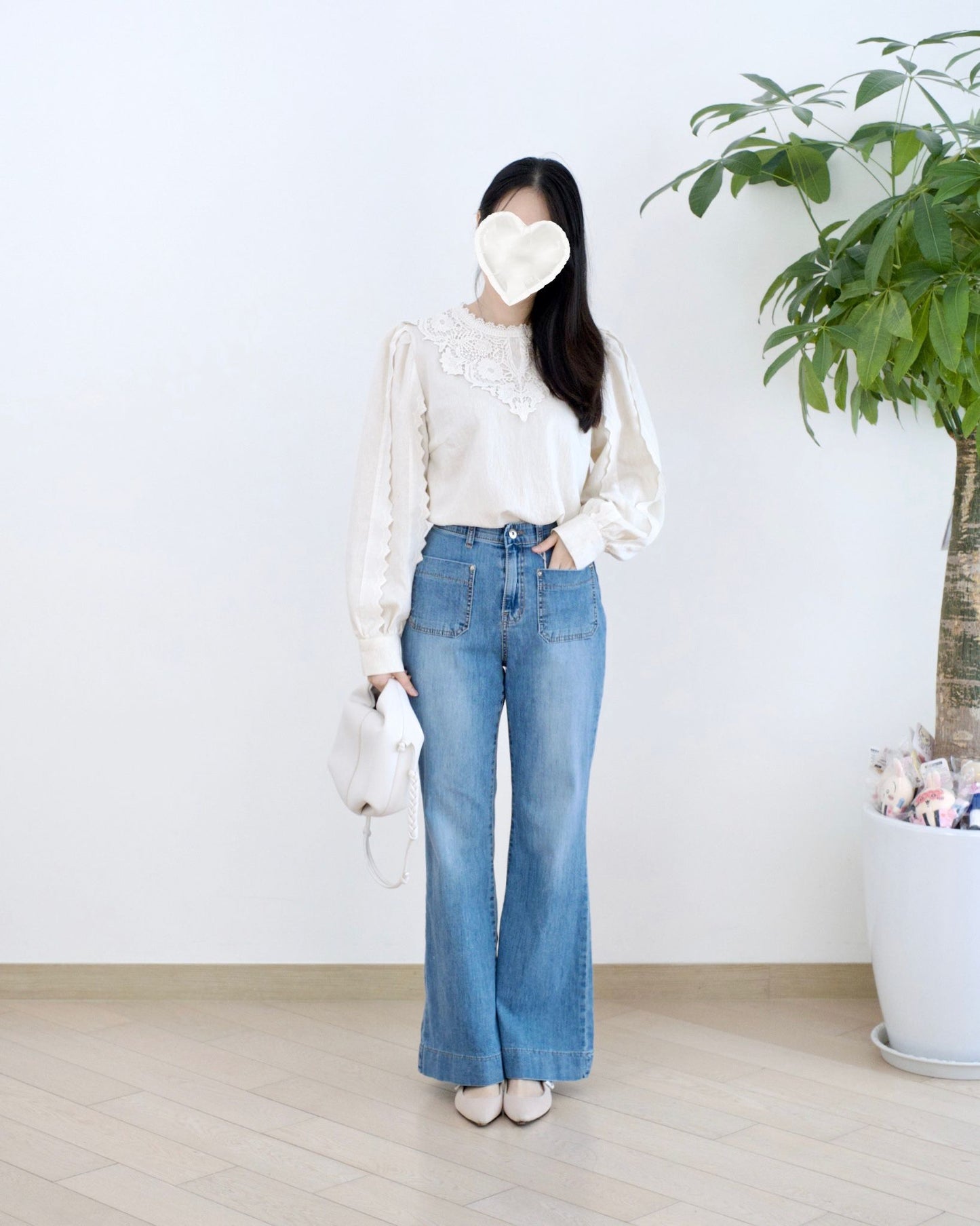 Howluk 冰感口袋微喇叭牛仔褲