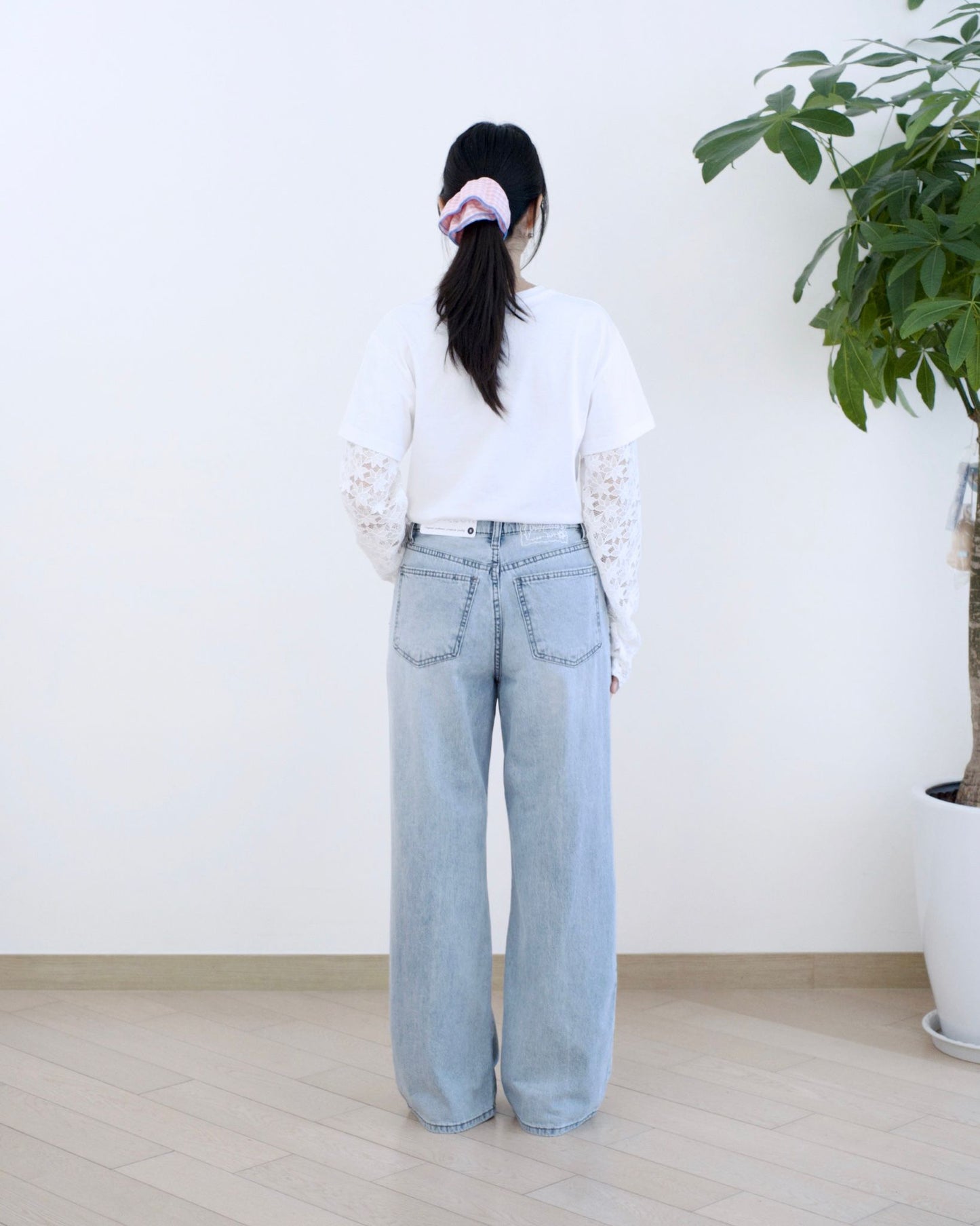 Howluk Lace釘珠閃石牛仔褲