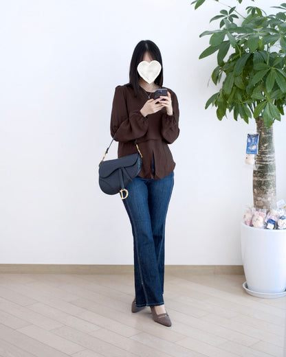 Howluk Cool Max 明線小開衩微喇叭牛仔褲