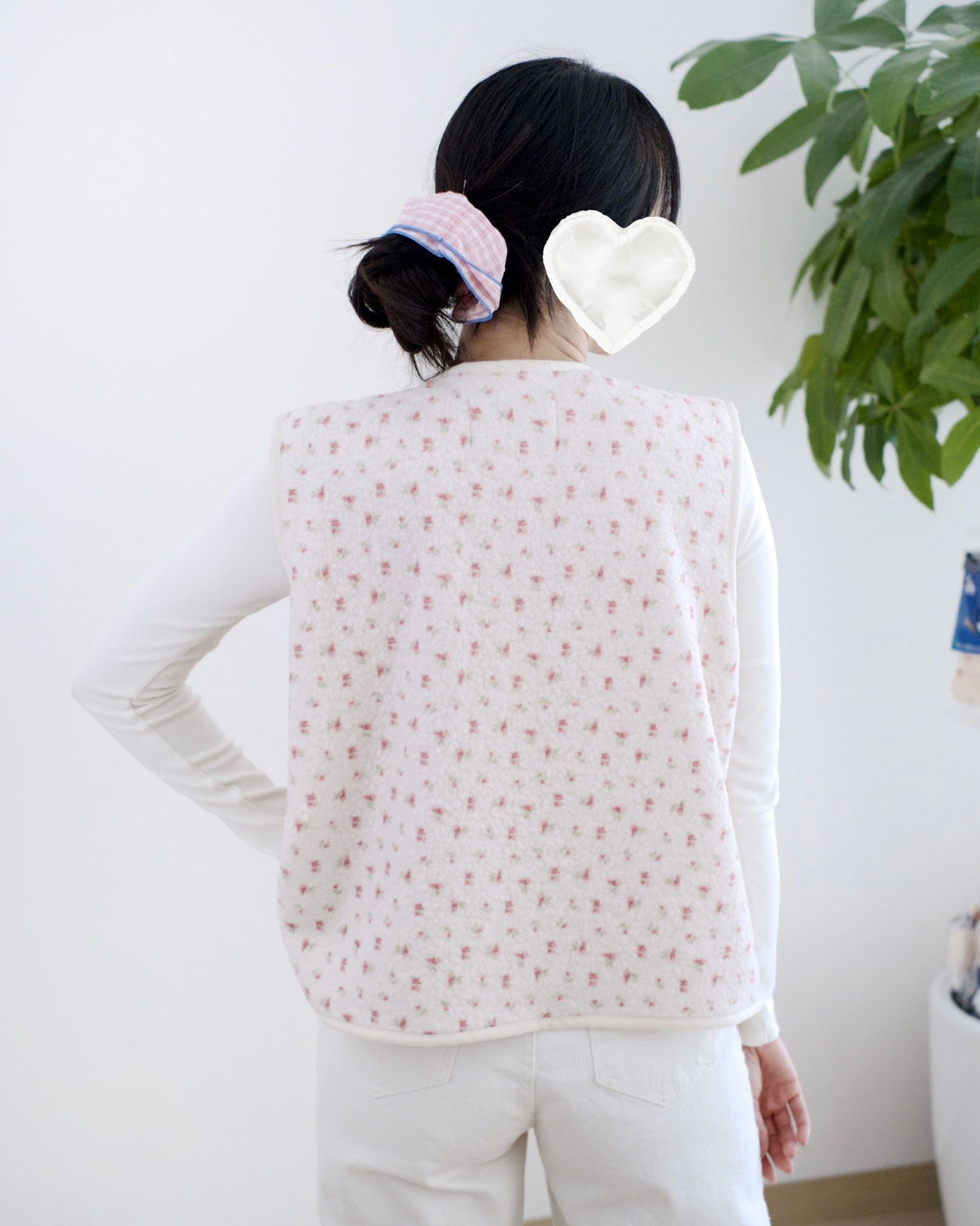 韓國碎花背心外套