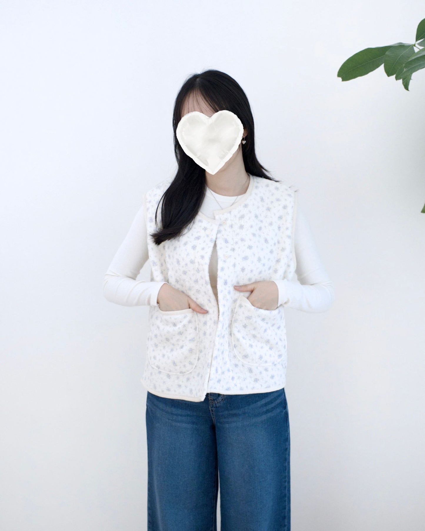 韓國碎花背心外套