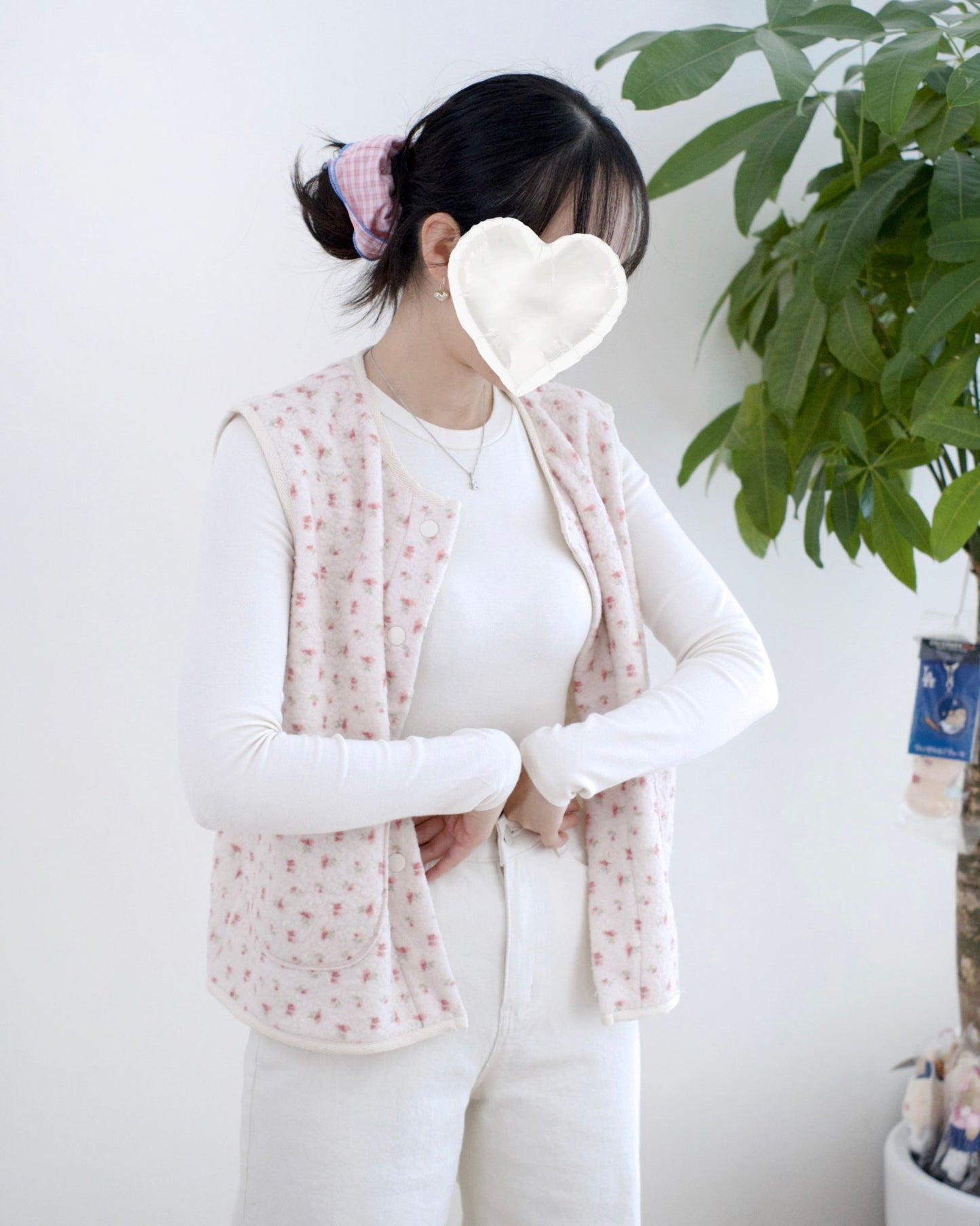 韓國碎花背心外套