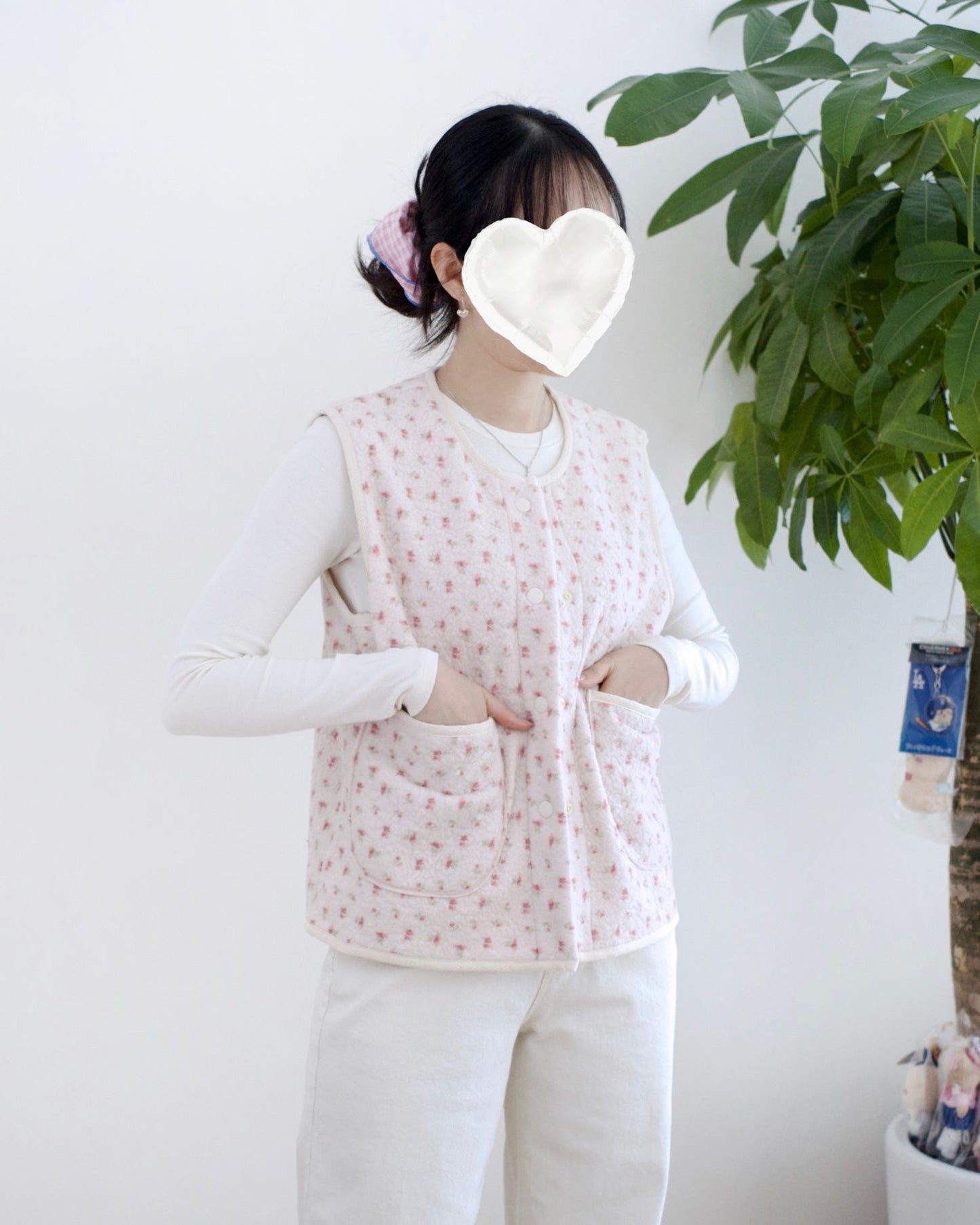 韓國碎花背心外套