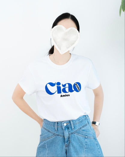 絨面撞色英文字母 Tee