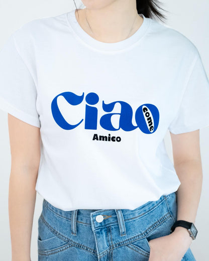 絨面撞色英文字母 Tee