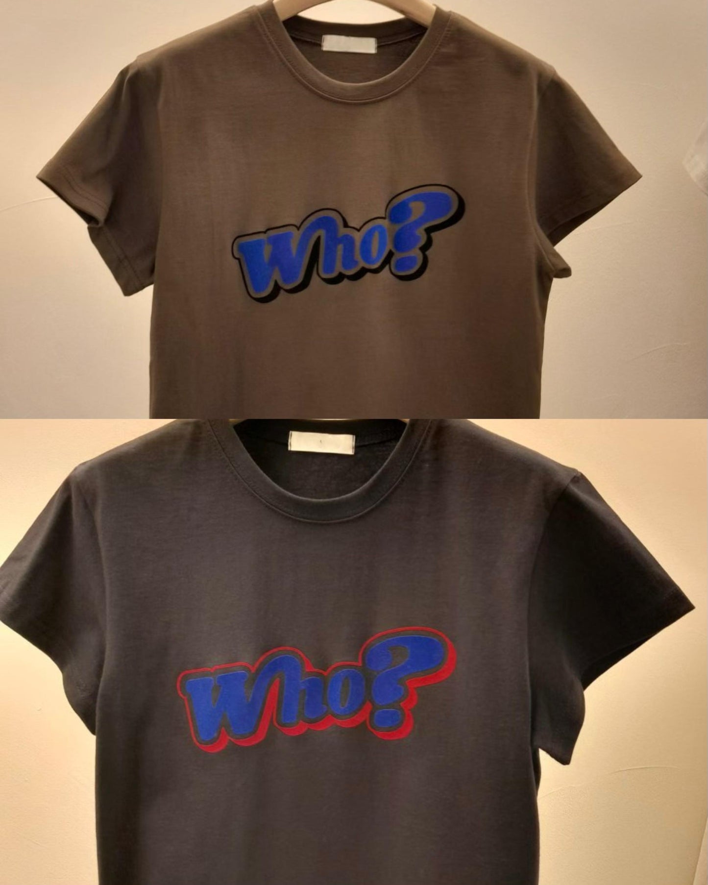 撞色"Who?"Tee