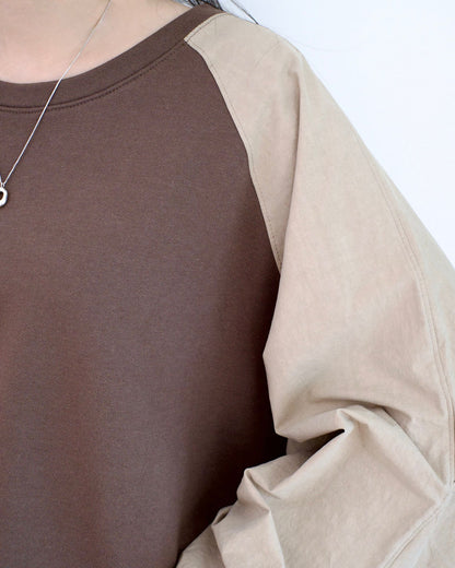 韓國彎刀袖撞色衞衣