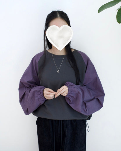 韓國彎刀袖撞色衞衣