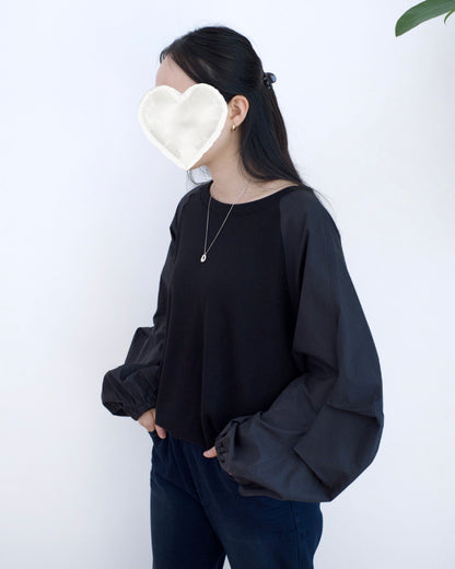 韓國彎刀袖撞色衞衣