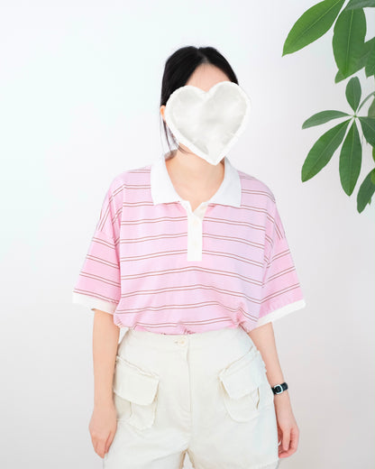 企領撞色橫間Polo
