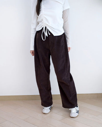 韓國燈芯絨彎刀休閑褲