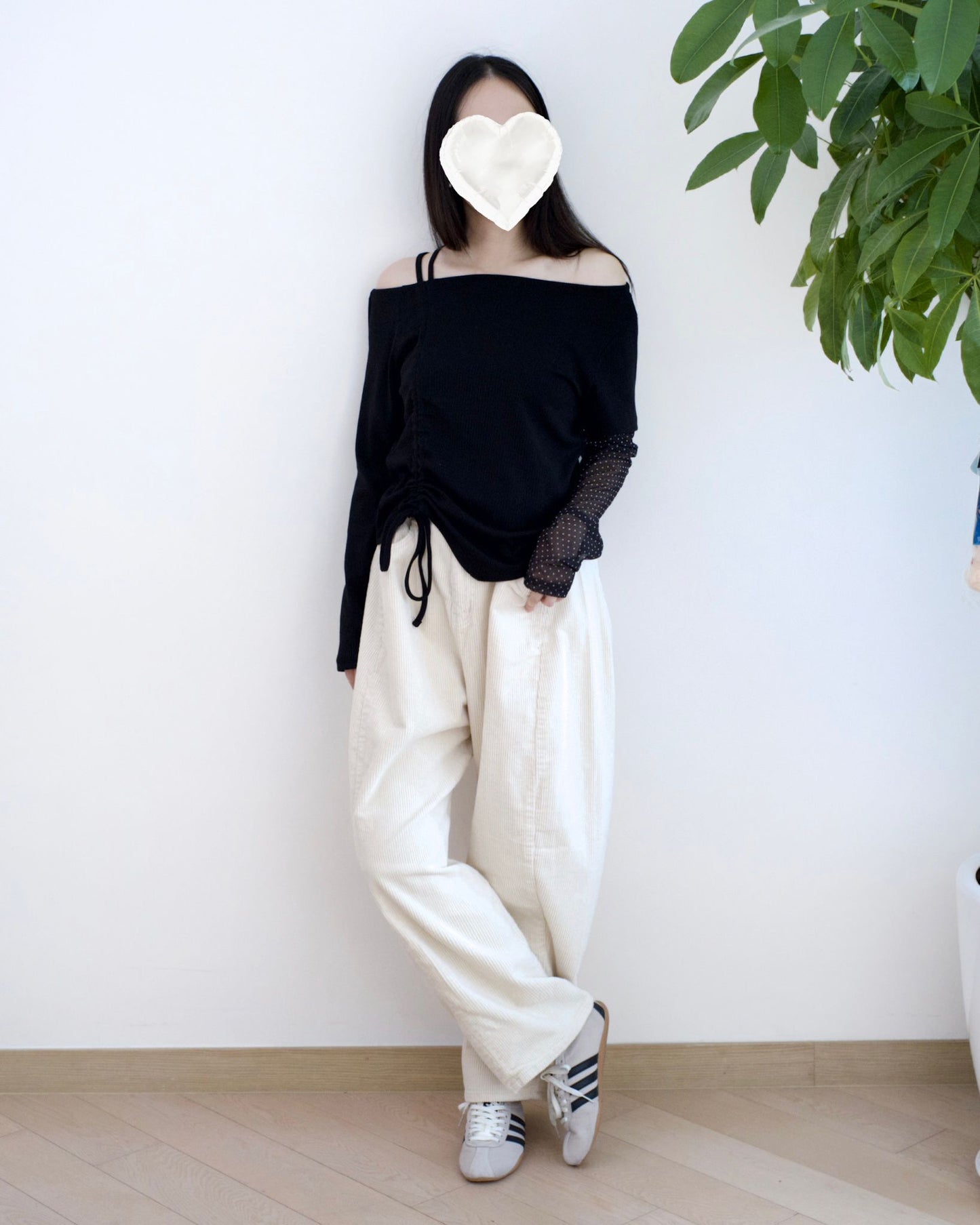 韓國燈芯絨彎刀休閑褲