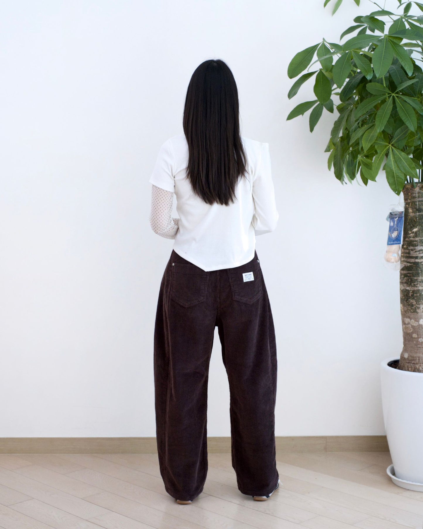 韓國燈芯絨彎刀休閑褲