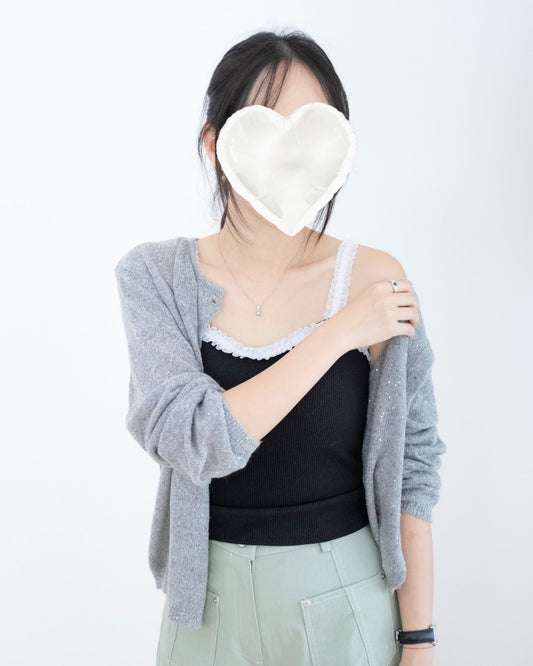 韓國花邊摺邊小吊帶