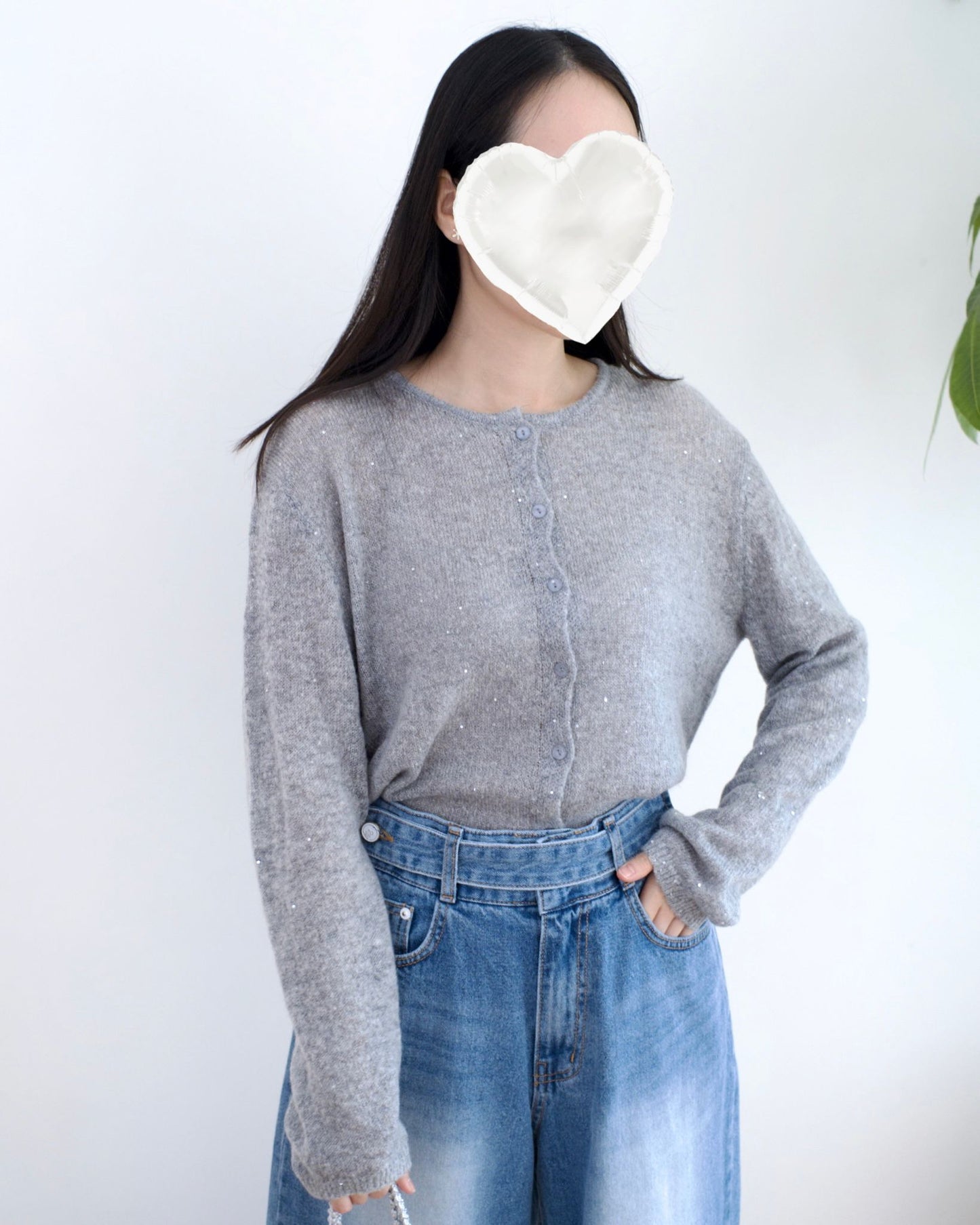 韓國閃閃珠片針織冷外套