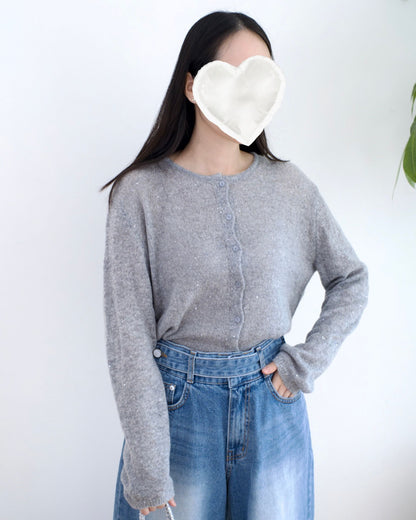 韓國閃閃珠片針織冷外套