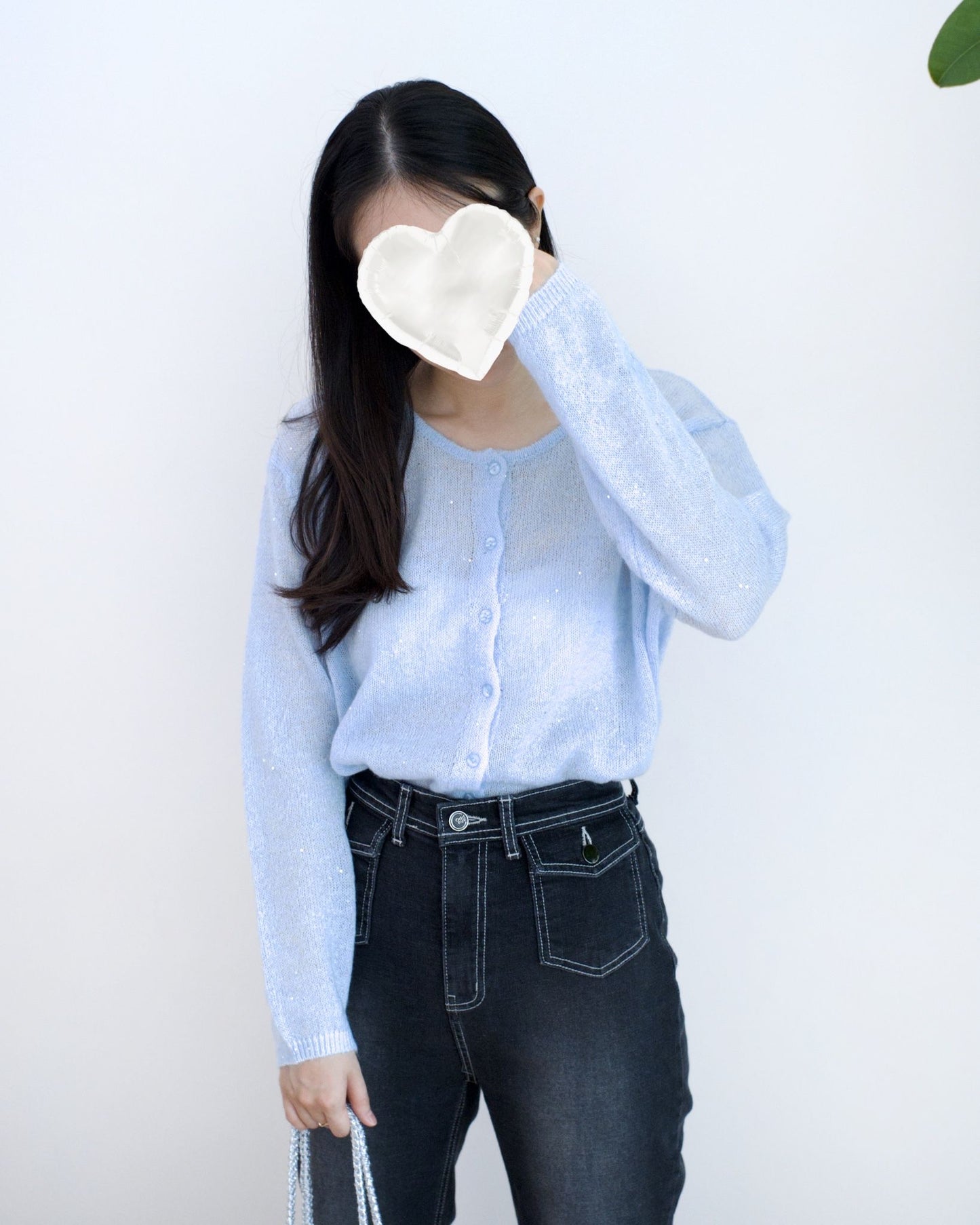 韓國閃閃珠片針織冷外套