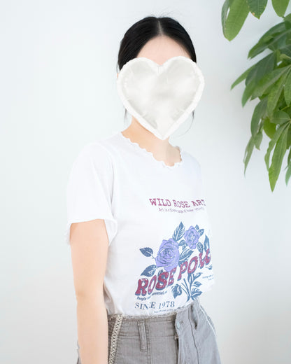木耳邊短袖印花圖案Tee