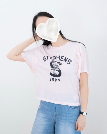 Ruffle手袖圖案Tee
