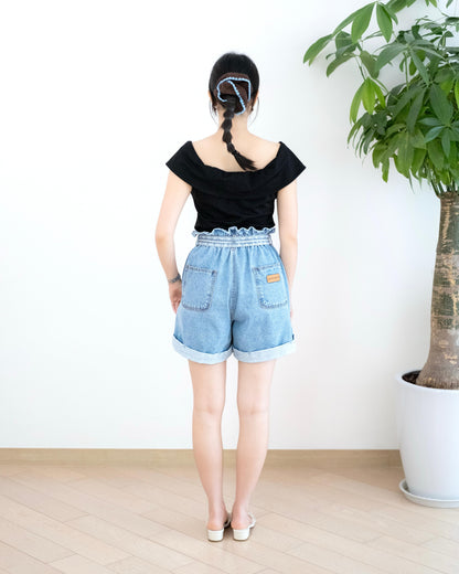 Lace腰帶牛仔短褲