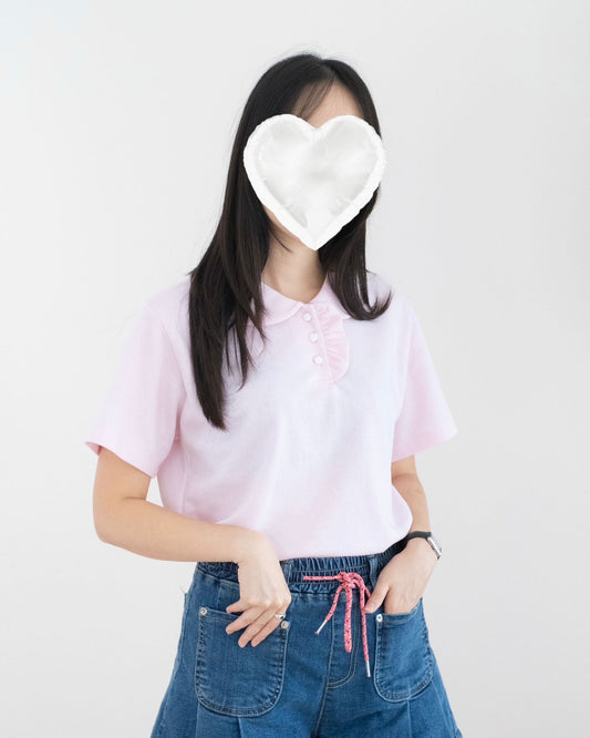 韓國翻領花邊Polo