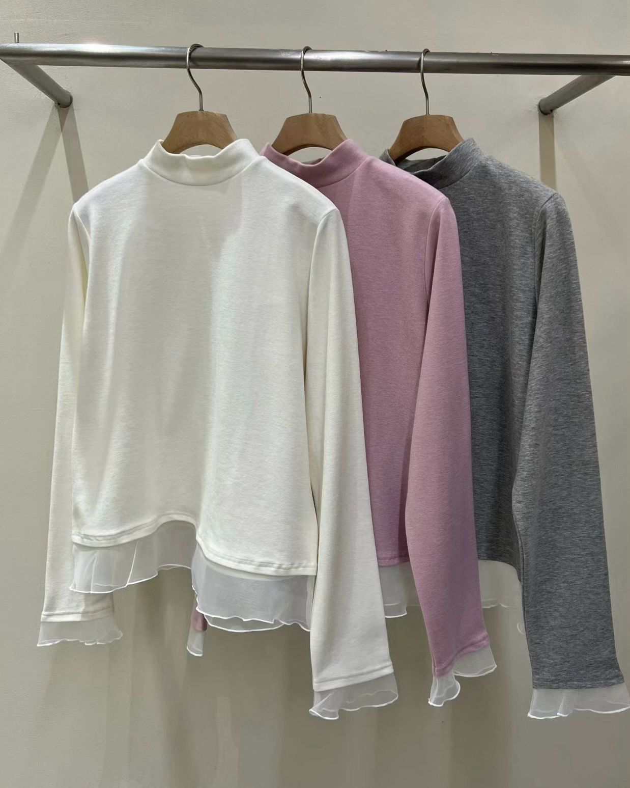 韓國併紗小企領Tee