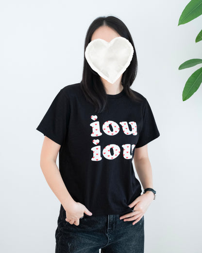 "IOU"印花心心圖案Tee
