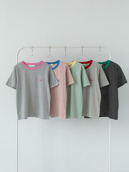 圓領撞色橫間Tee