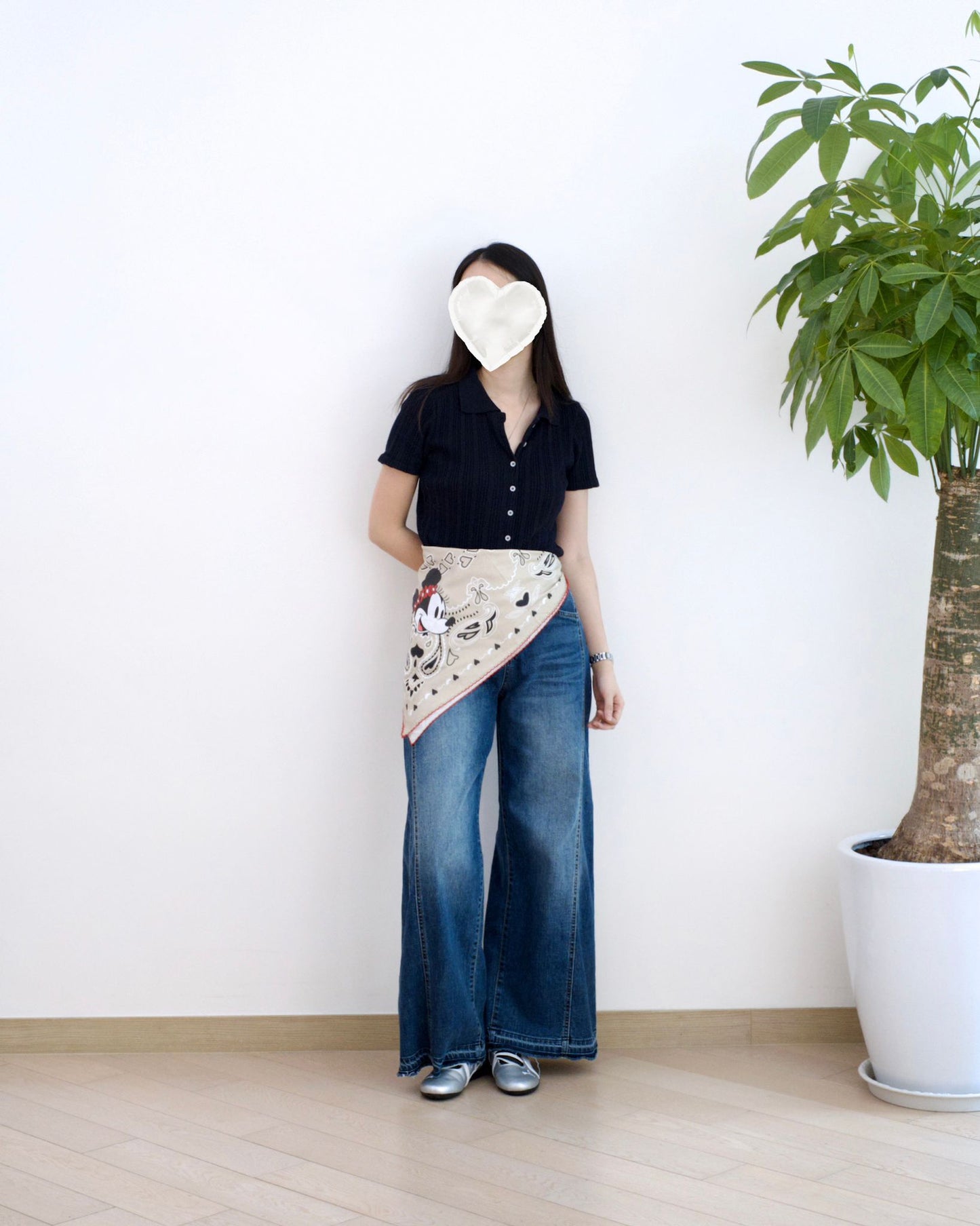 韓國正版Disney Mickey Mouse方巾