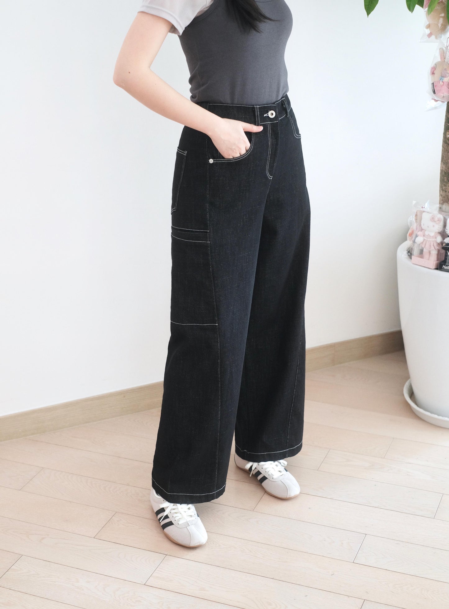 Moci 大口袋工裝牛仔褲