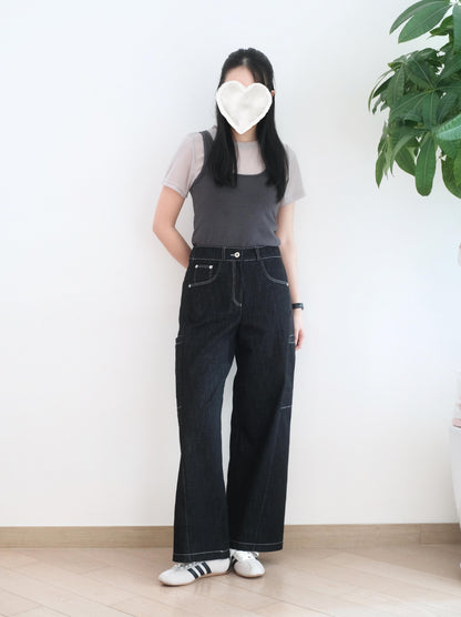 Moci 大口袋工裝牛仔褲