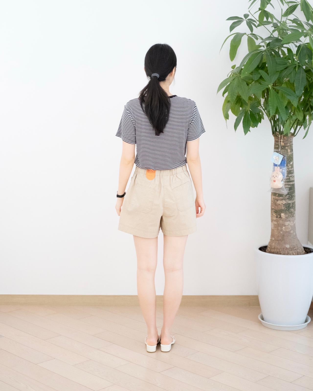 Moci 麻繩口袋牛仔短褲