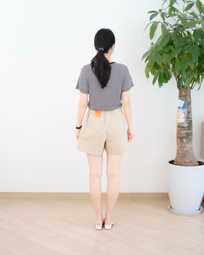 Moci 麻繩口袋牛仔短褲