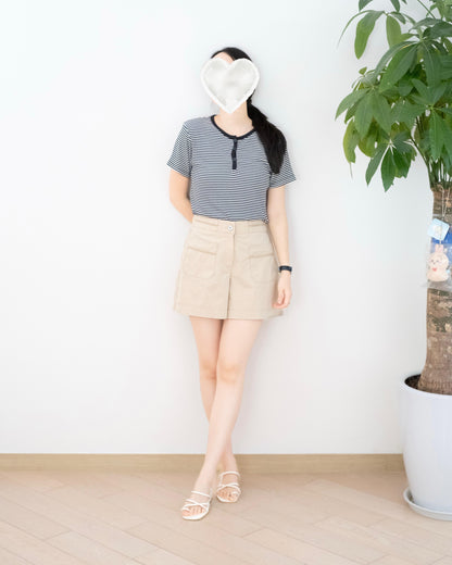 Moci 麻繩口袋牛仔短褲