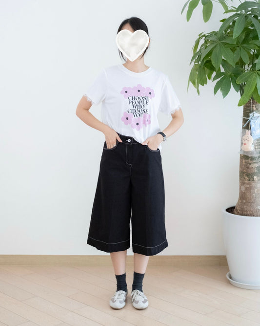 Moci 七分闊腳扯布褲