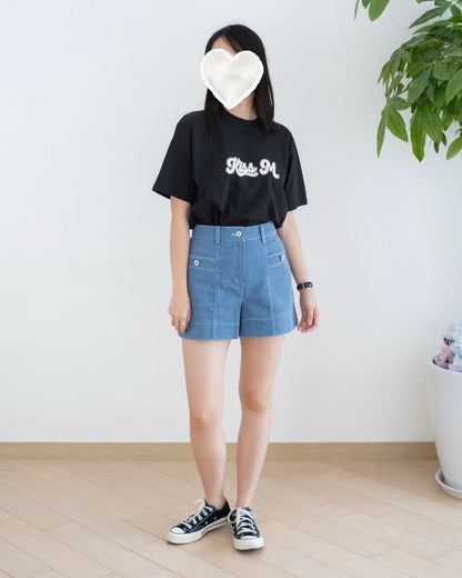 Moci 鈕扣明線短褲