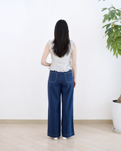 Moci 口袋闊筒扯布褲