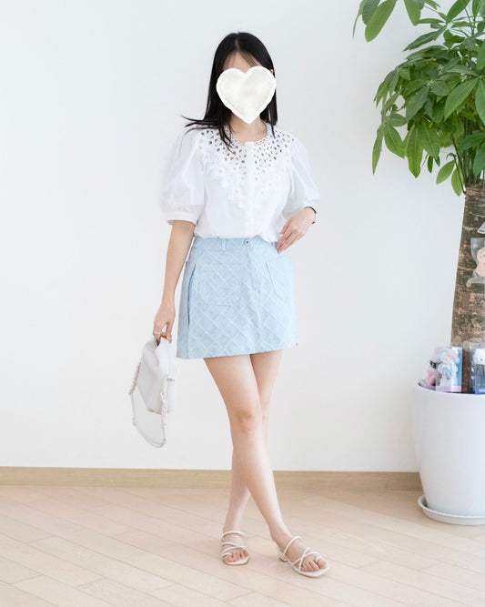 Moci 暗花短裙褲