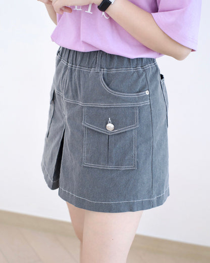 Moci 口袋鈕扣短裙褲