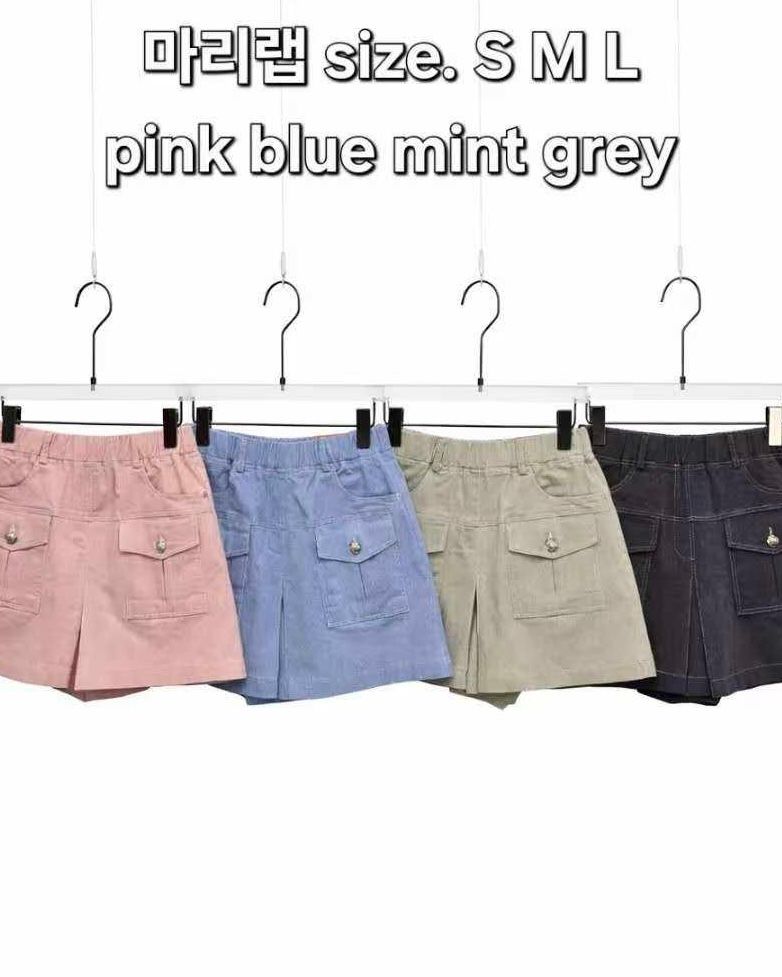 Moci 口袋鈕扣短裙褲