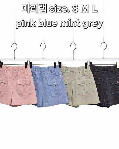 Moci 口袋鈕扣短裙褲