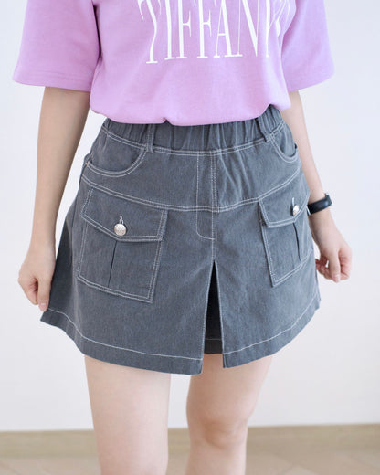 Moci 口袋鈕扣短裙褲