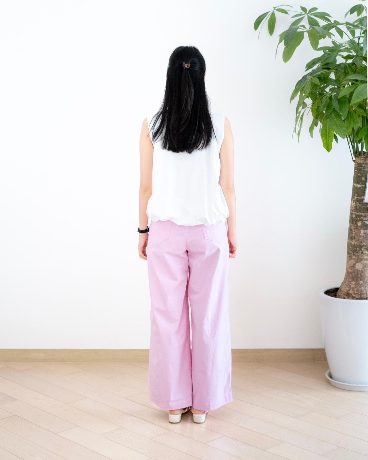 Moci 口袋闊筒扯布褲