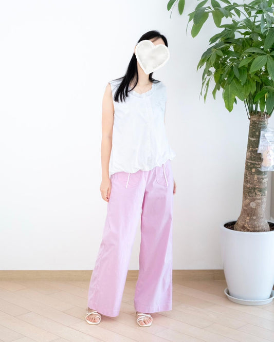 Moci 口袋闊筒扯布褲