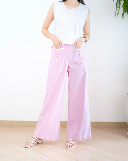 Moci 口袋闊筒扯布褲