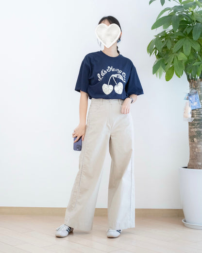 Moci 兩側通花邊闊褲