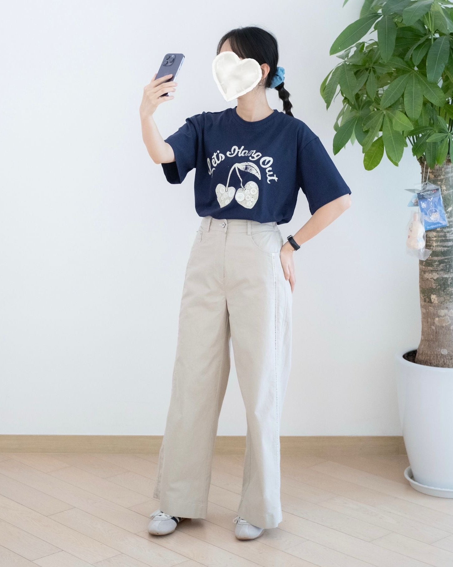 Moci 兩側通花邊闊褲