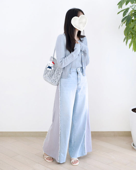 Moci 撞色蘇蘇邊牛仔褲